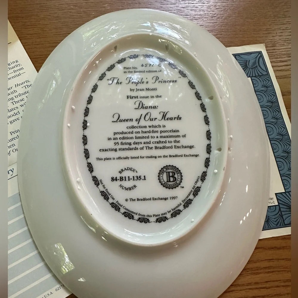 Princess Diana: Queen of Our Hearts 1997 Bradford Exchange Collector Plate EUC